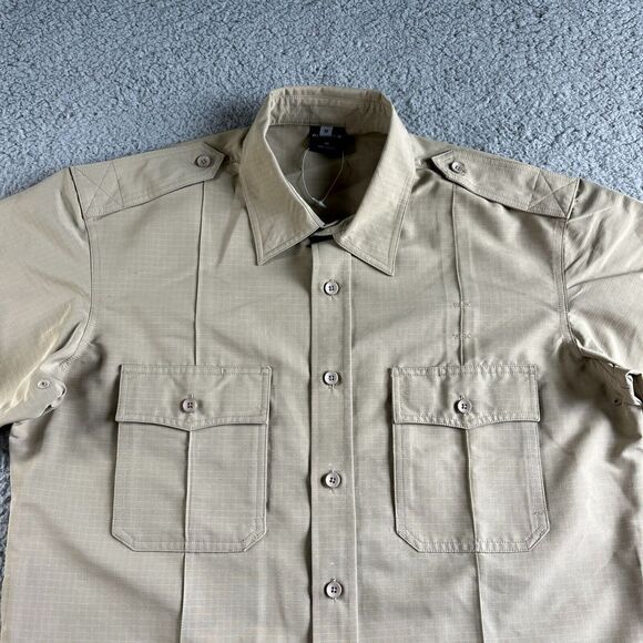 NEW Propper Shirt‎ Mens Medium 32 Beige Tactical Kinetic Button Up Uniform F5350 - Picture 1 of 8